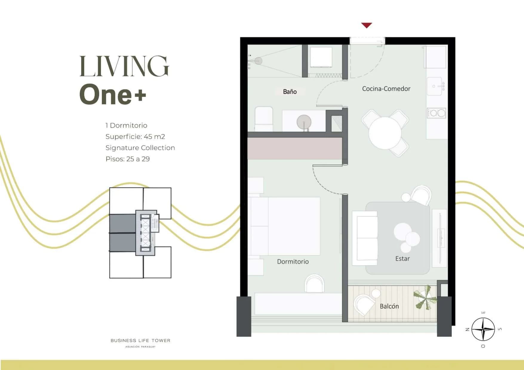 Foto 1 de 10 - LIVING ONE+ DE 1 HABITACION ESPECTACULAR, A POCOS METROS DEL SHOPPING DEL SOL