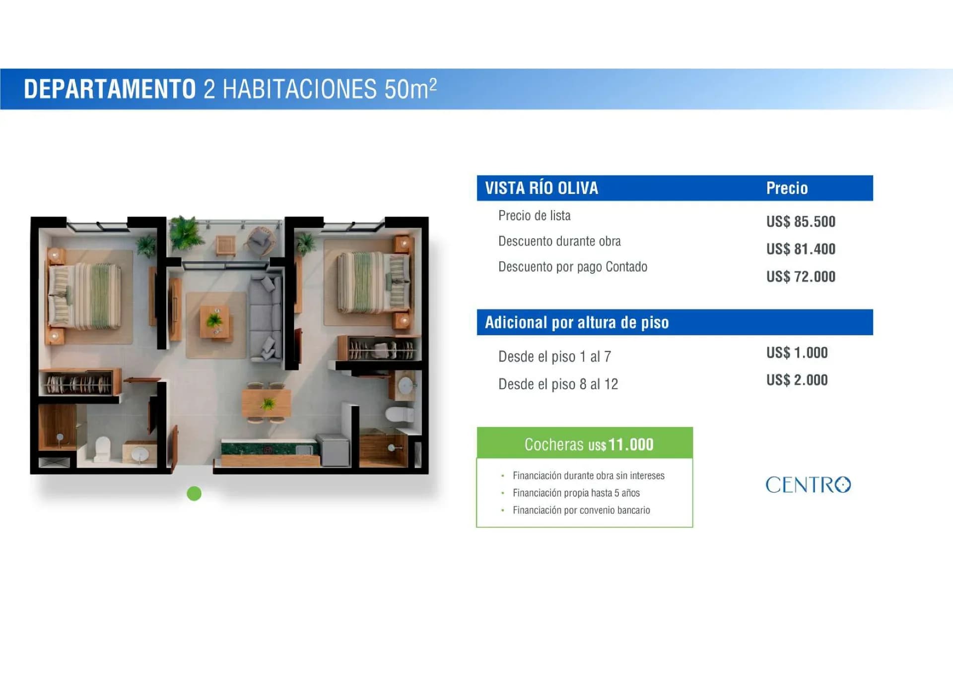 Foto 1 de 8 - APARTAMENTO 2 DORMITORIOS 50 M² CON VISTA AL RÍO, MÁS ESPACIO PARA VIVIR Y DISFRUTAR