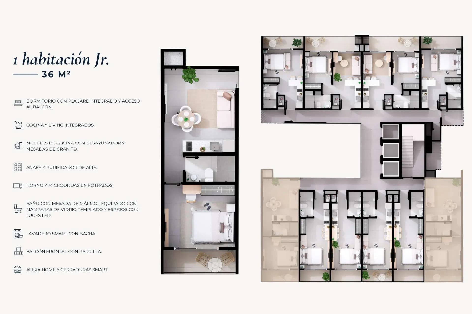 APARTAMENTO 1 DORMITORIO 36 M², A POCOS METROS DE SHOPPING MARISCAL